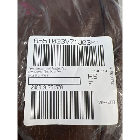 Isaac Mizrahi Live Regular Faux Croc Leather Slim Ankle Pants Cocoa Brown 0 - Picture 3 of 7